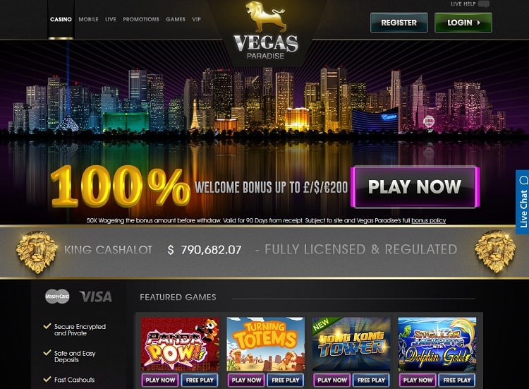 vegas paradise casino screenshot