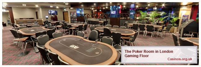 The Poker Room London Gaming Floor