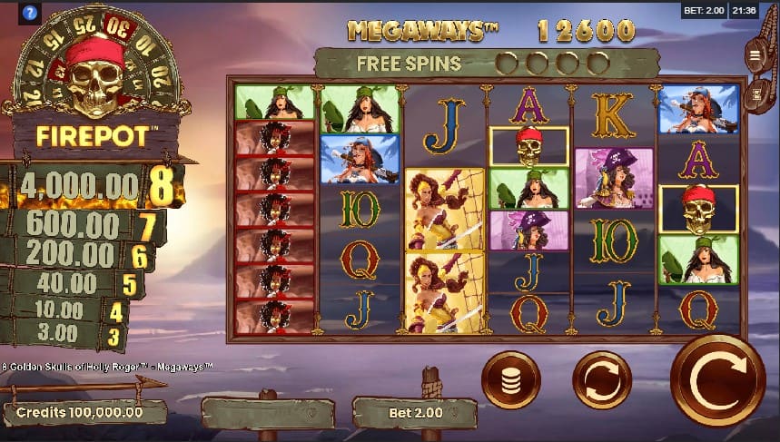 8 Golden Skulls of Holly Roger Megaways Slot Machine - Free Play & Review 1