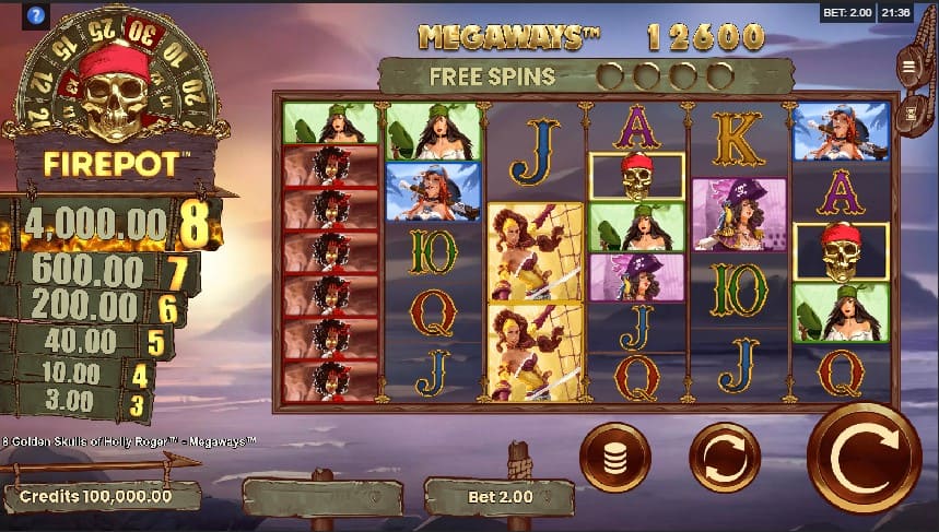 8 Golden Skulls of Holly Roger Megaways Slot Machine - Free Play & Review 3