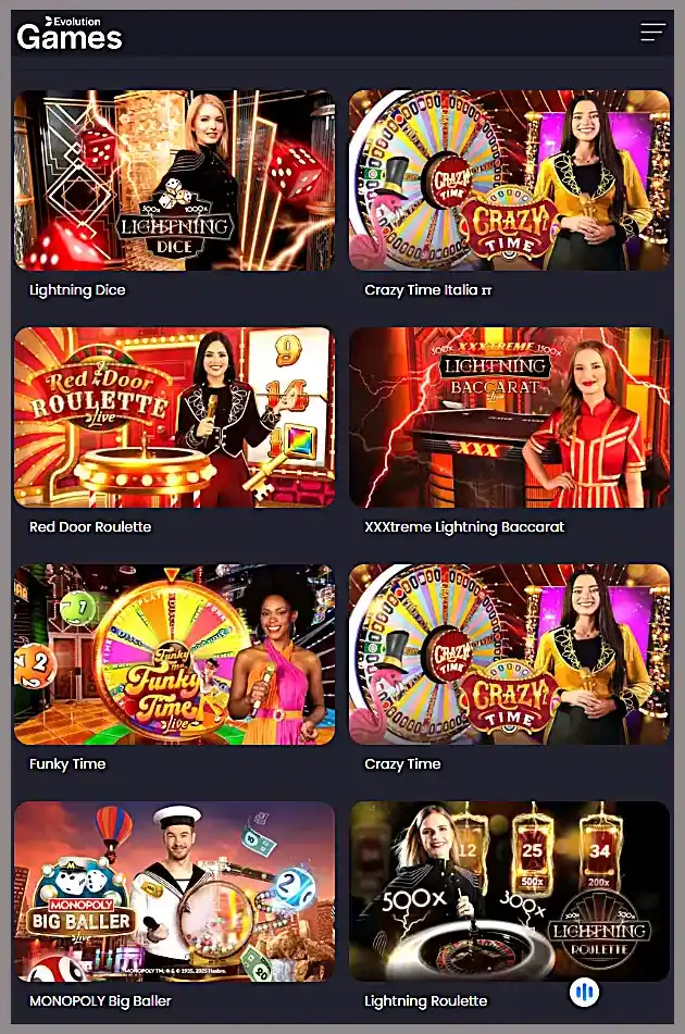 Evolution popular live dealer games