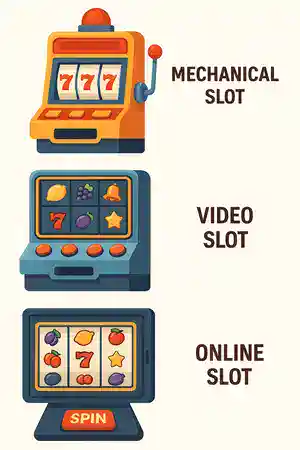 The Most Common Type of Slot Machines, Mechanical slot, video and online